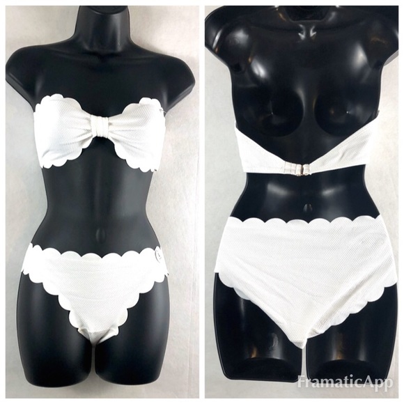 Other - Solid white two piece swimming suit size Large